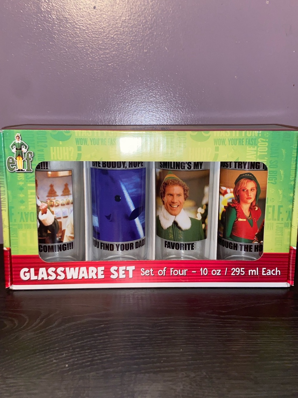 ELF Christmas Character Glassware Set